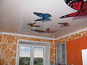 Фотопечать художественный натяжной потолок бабочки