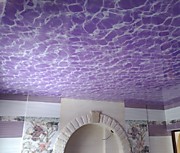 Фактурный натяжной потолок рябь фиолетовая