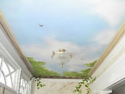 натяжные потолки на балконе-художественные