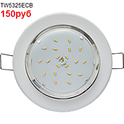 Ecola Light GX53-H6 светильник металл. встраиваемый плоский белый 101x16