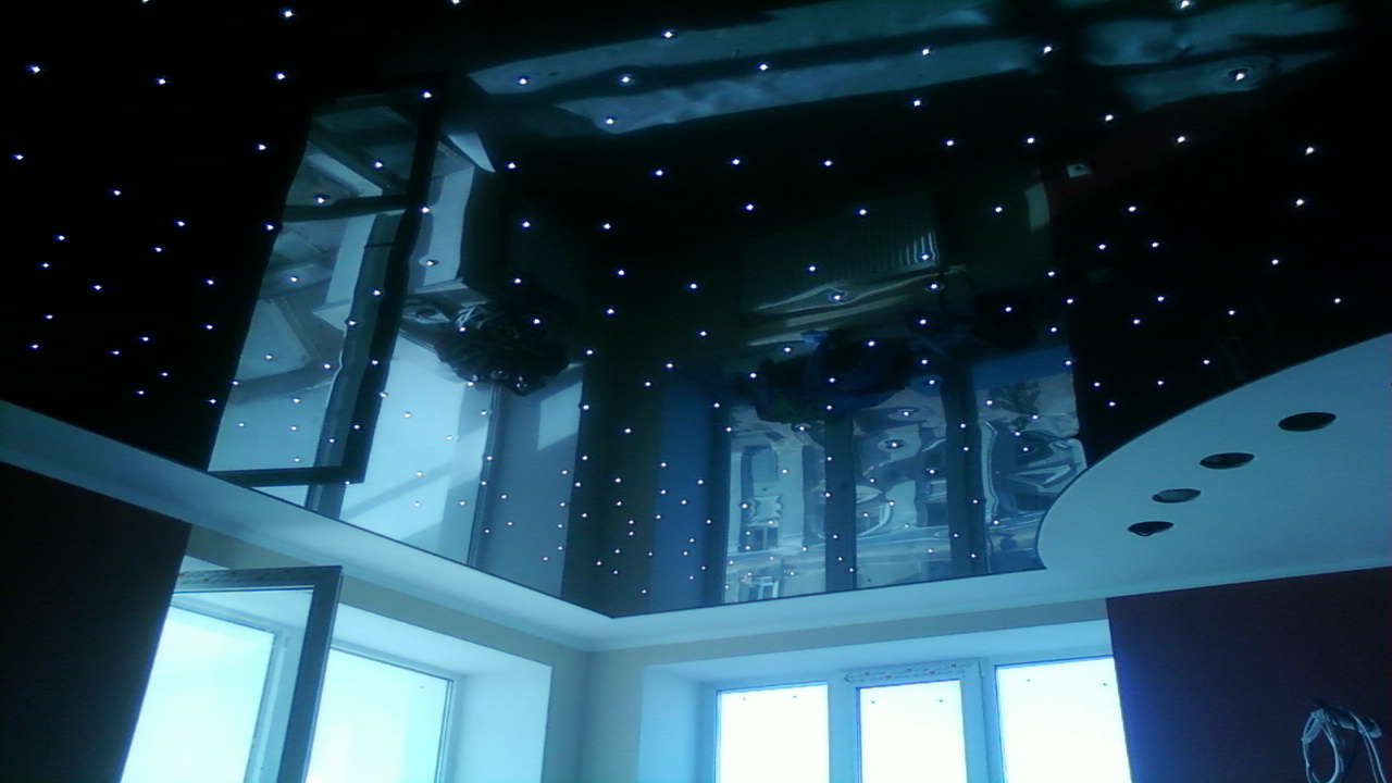 Натяжные потолки Звездное небо на кухне