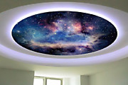 Фотопечать художественный натяжной потолок галактика