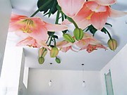 Фотопечать художественные натяжные потолки цветы