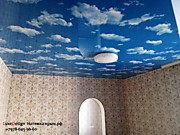 Фактурный натяжной потолок облака